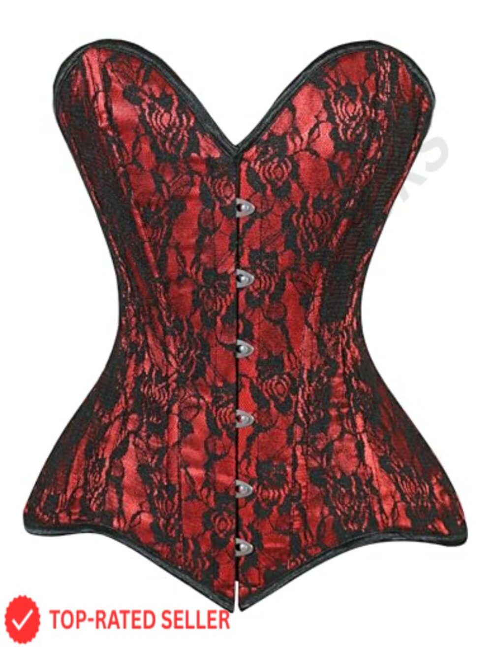 Lace Overbust Corset Waist Cincher Bustier Plus Size